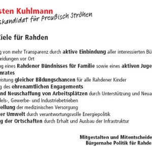 Meine Ziele für Preußisch Ströhen