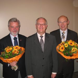 Bürgermeister-Trio: 2. Stellvertreter Günter Meyer, Bürgermeister Bernd Hachmann, 1. Stellvertreter Wilhelm Kopmann