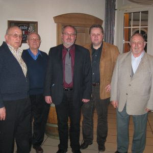 Reinhard Stuck, Gunter Kramer (Mobilagent), Ernst-Wilhem Rahe (Landtagskandidat), Torsten Kuhlmann, Johann Bolte (Ehrenvorsitzender)