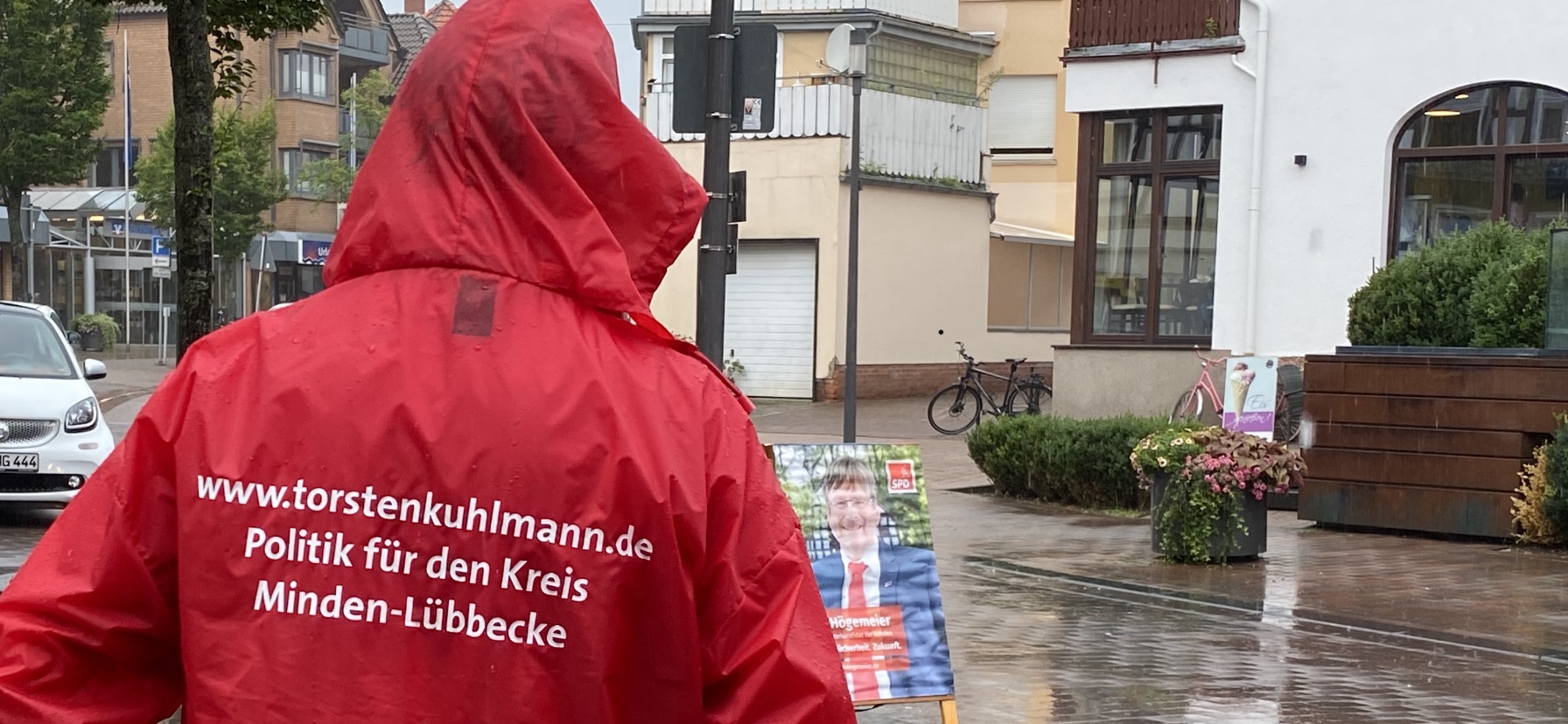 Wahlkampf im Regen