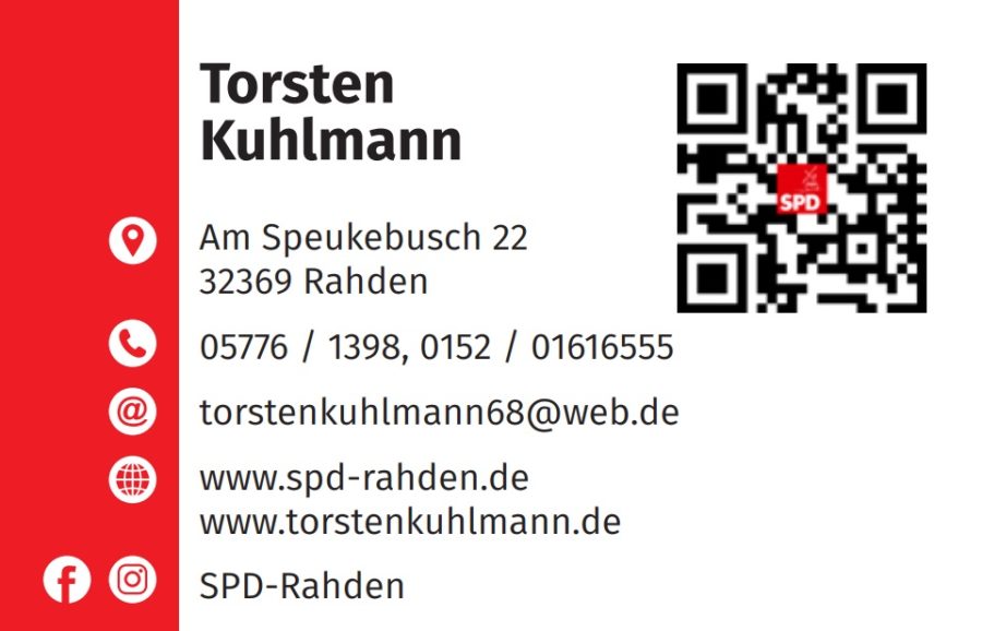 Kontaktdaten - Visitenkarte hinten