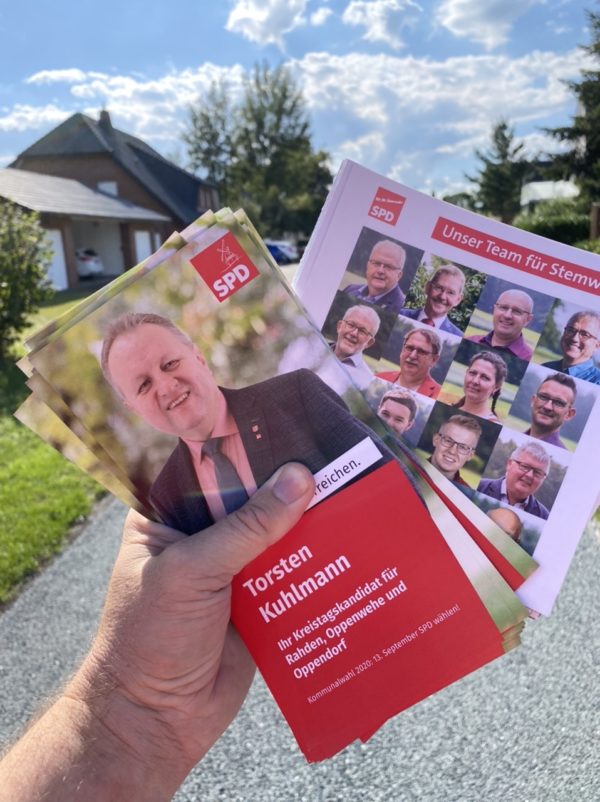 Zwei Flyer für Oppenwehe und Oppendorf