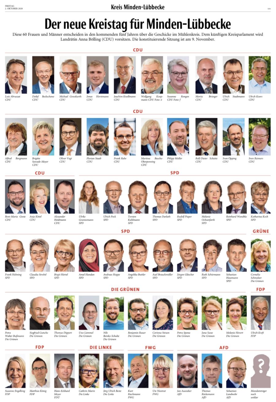 Der neue Kreistag für Minden-Lübbecke