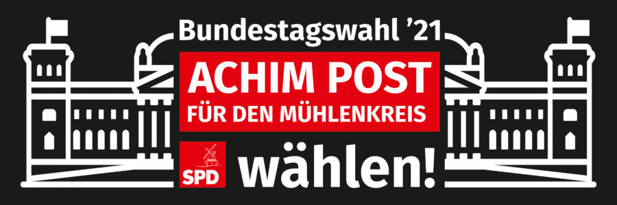 Achim Post Logo Weiß / Rot