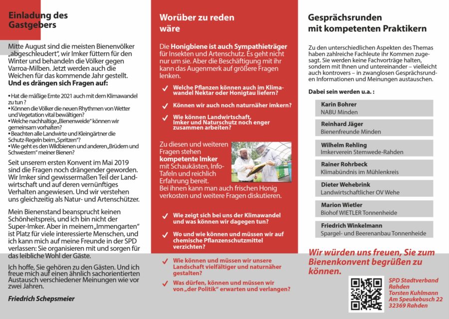 Bienenkonvent 2.0 Flyer-Innen