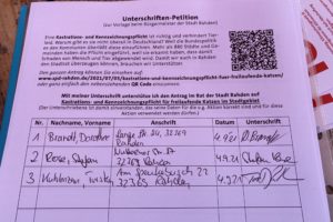 Unterschriftenliste