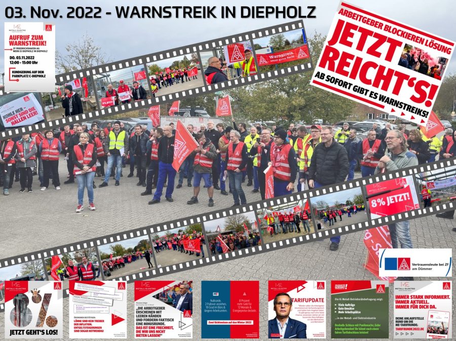 Rückblick Warnstreik in Diepholz - Ausblick mit weiteren Streiks